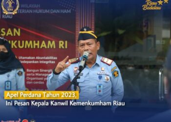 Apel Perdana Tahun 2023, Ini Pesan Kepala Kanwil Kemenkumham Riau