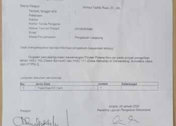 Tim Kita Bersatu Sampali Laporkan PTPN 2 Ke KPK Atas Dugaan Korupsi