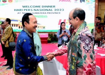 Welcome Dinner Hari Pers Nasional 2023, Sekdaprov Sumut Ajak Tamu Doakan Korban Gempa Turki-Suriah