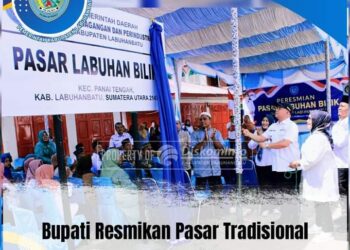 Bupati Labuhanbatu dr H Erik Adtrada Resmikan Pasar Tradisional Labuhan Bilik