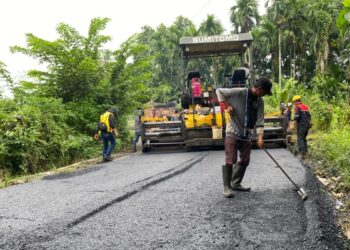 Dinas SDABMBK Lakukan Pelebaran dan Pengaspalan Jalan Bunga Pariama I