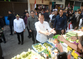 Jokowi dan Edy Rahmayadi Semobil Tinjau Harga Bahan Pokok dan Bagikan BLT di Pasar Binjai