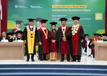 Tambah Tiga Guru Besar Tetap, Rektor Minta Ekosistem Pendidikan USU Diperkuat