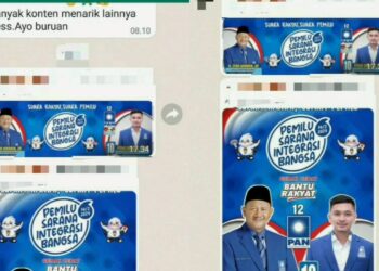 Ada Foto Ketua DPW PAN Sumut dan Caleg DPRD Sumut di Group WhatsApp PGRI Kabupaten Langkat