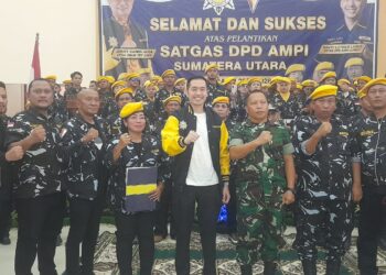 Pengurus Satgas DPD AMPI Sumut Dilantik, David Luther Lubis : Diharapkan Bisa Bantu Forkopimda Jaga Ketertiban dan Keamanan