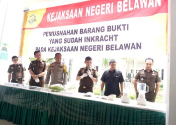 Kajari Belawan Musnahkan Ratusan Gram Narkoba di 110 Kasus