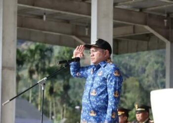 Bupati Pakpak Bharat  Franc Tumangger Inspektur Upacara  Hari Kesaktian Pancasila 1 Oktober 2023