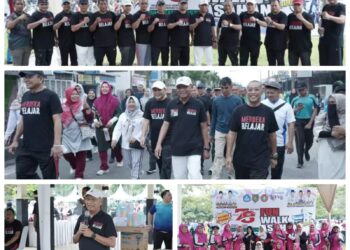 Peringatan Hari Guru Nasional Ke 78, Dinas Pendidikan Asahan Gelar Jalan Santai
