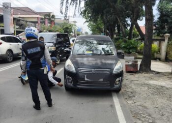 Dishub Medan Kembali Gencar Lakukan Penertiban Parkir di Sejumlah Ruas Jalan, Puluhan Mobil Diberi Sanksi Penggembosan Ban
