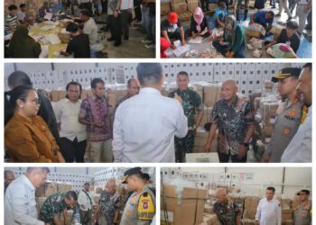 Bupati Beserta Forkopimda Tinjau Gudang Logistik Pemilu 2024 KPU Kabupaten Asahan
