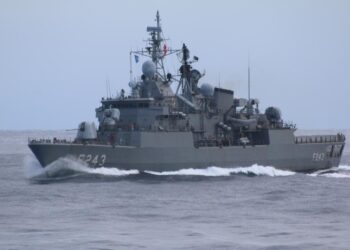 Perkuat Interoperabiliti Antar Kapal, MTF 448 UNIFIL laksanakan Advance Maneuvering Exercise