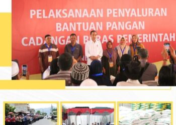 Presiden Jokowi Salurkan Bantuan Pangan Beras Kepada Warga Labuhanbatu