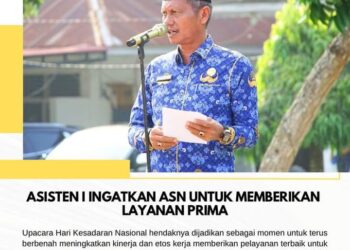 Upacara HKN, Assiten I Ingatkan ASN Untuk Tingkatkan Pelayanan Prima