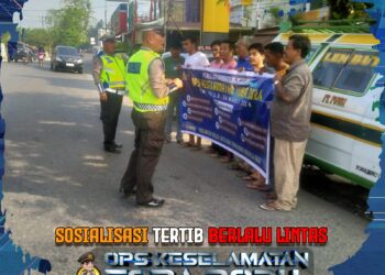 Unit Kamsel Satlantas Polres Labuhanbatu Penyuluhan Ops Keselamatan Toba 2024