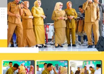 Hj Ellya Rosa Siregar Didampingi Asisten Dan Kepala OPD Pemkab Labuhanbatu Hadiri Open House Bupati Labusel