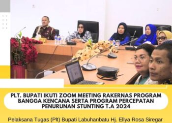 Plt Bupati Labuhanbatu Didampingi Kaban Litbang H Zuhri Ikuti Rapat Program Bangga Kencana Dan Percepatan Penurunan Stunting 2024