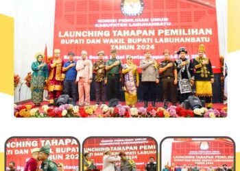 Hj Ellya Rosa Siregar Hadiri Launching Tahapan Pilkada Bupati dan Wabup Kabupaten Labuhanbatu