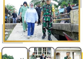 Hj Ellya Rosa Siregar Dan Dandim 0209/LB Dampingi Tim Wasev TNI TMMD