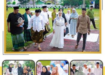 Plt Bupati Labuhanbatu Laksanakan Sholat Idul Adha Di lapangan Ika Bina En Pabolo