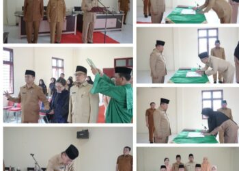 Bupati Asahan Lantik 2 Pejabat Administrator di Lingkungan Dinas Kependudukan dan Pencatatan Sipil Kabupaten Asahan