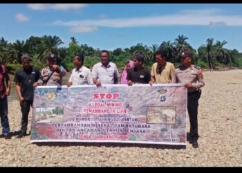 Polsek Tertibkan Pelaku Pengambilan Sirtu Disinyalir Tidak Miliki Ijin Galian C di Lingga Bayu