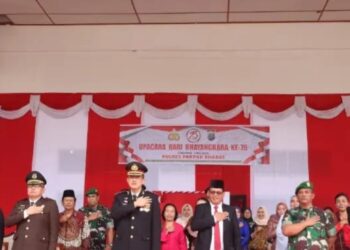 Sekda Hadiri Upacara HUT Bhayangkara Ke-78 di Polres Pakpak Bharat