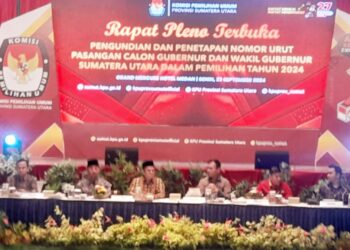 KPU Sumut Lakukan Pengundian dan Penetapan No Urut Paslon Gubernur dan Wakil Gubernur