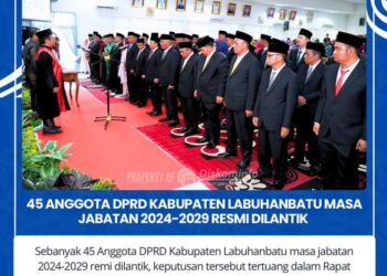 45 Anggota DPRD Kabupaten Labuhanbatu Periode 2024 – 2029 Resmi Dilantik