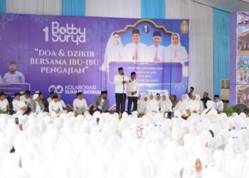 Istana Maimun Memutih, Ribuan Jamaah Sambut Antusias Bobby-Surya