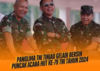 Panglima TNI Tinjau Geladi Bersih Puncak Acara HUT Ke-79 TNI Tahun 2024