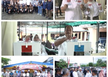 Wakil Bupati Asahan Berikan Hak Suaranya Di TPS 10 Kelurahan Selawan