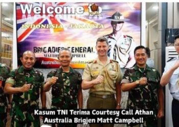 Kasum TNI Terima Courtesy Call Athan Australia Brigjen Matt Campbell