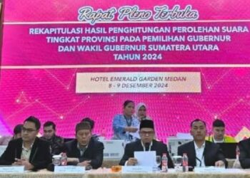 KPU Sumut Rampung Laksanakan Rapat Pleno Rekapitulasi Perolehan Suara, Bobby-Surya Raih 3.645. 611 Suara, Edi- Hasan 2.009.311 Suara