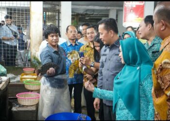 PJ Gubsu Didampingi Asisten Ekonomi Pembangunan di Pasar Petisah, Harga Bahan Pokok di Petisah Stabil