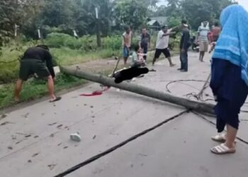Terkait Tiang Listrik Tumbang, Polres Binjai Panggil Pejabat PLN