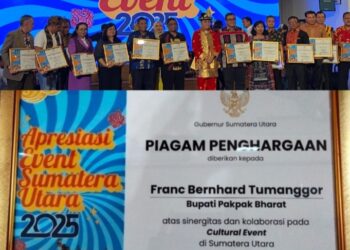 Bupati Pakpak Bharat Raih Penghargaan Dalam Kegiatan Sinergitas Dan Koloborasi “Cultural Event”