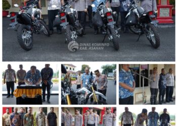 Bupati Asahan Serahkan 4 Unit Sepeda Motor ke Polres Asahan