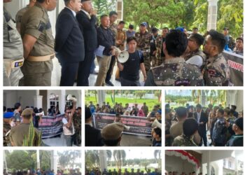 DPC GRIB JAYA Kabupaten Asahan bersama warga Masyarakat Pasar Kisaran Unjukrasa di kantor DPRD Asahan