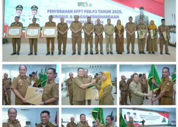 Bupati Asahan Dan Wakil Bupati Asahan Ikuti Penyerahan SPPT PBB-P2 Tahun 2025