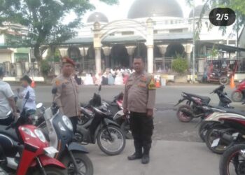 Ratusan Personil Polres Pelabuhan Belawan Amankan Sholat Idul Fitri 1446 H