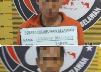 Berantas Narkoba, Polres Belawan Amankan Dua Pengedar Narkoba di Kelurahan Terjun