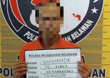 Satnarkoba Polres Belawan Amankan Pengedar Shabu di Jalan Platina IV Titi Papan