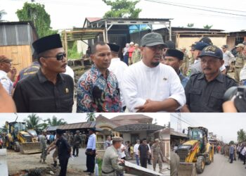 Eksekusi Penertiban Kios Pedagang di Luar Pasar Tradisional Tanjung Pura Berjalan Tertib