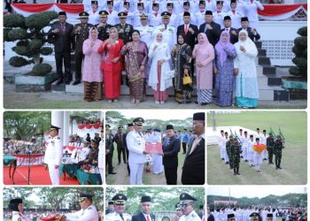Wakil Bupati Asahan Pimpin Upacara Penurunan Bendera HUT ke-80 RI