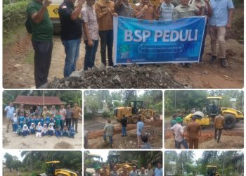 PT. Bakrie Sumatera Plantations Tbk Bantu Perbaikan Jalan Dusun V Desa Terusan Tengah dan Kunjungi PAUD AL Hidayah