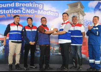 Pertama di Medan, Zakiyuddin Harahap Ground Breaking Pembangunan Mother Station CNG