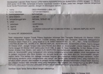 Dedi Irwandi Lubis, Wartawan pewarta.co Laporkan Pemilik Akun Tiktok fenomena861 ke Polda Sumut