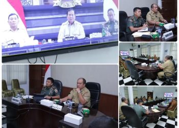 Dandim 0208 Asahan Dampingi Bupati  Asahan Ikuti Rapat Evaluasi  Pembangunan KDKMP Bersama Presiden RI