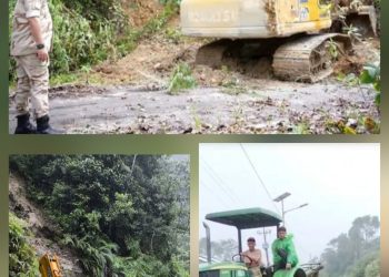 Pasca Longsor,Pemkab Pakpak Bharat Melaksanakan Pembersihan Akses Jalan Secara Intensif