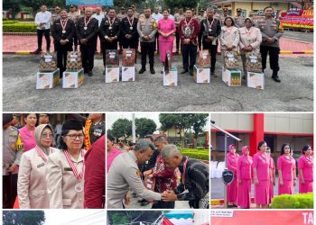 Kapolres Asahan Pimpin Korps Raport Kenaikan Pangkat dan Pelepasan Purna Bhakti Personel Polres Asahan
